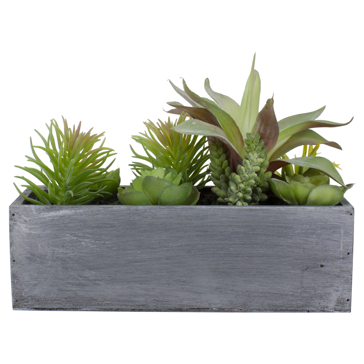 12 in. Artificial Mixed Succulent Plants in Rectangular Planter