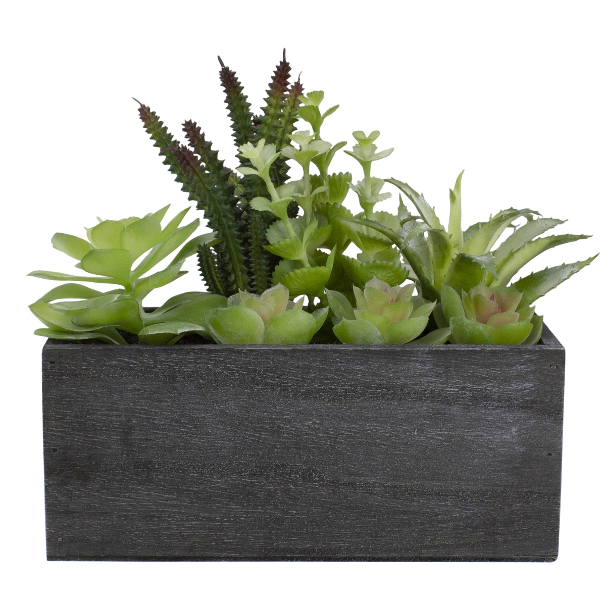 10 in. Artificial Mixed Succulent Plants in Rectangular Planter
