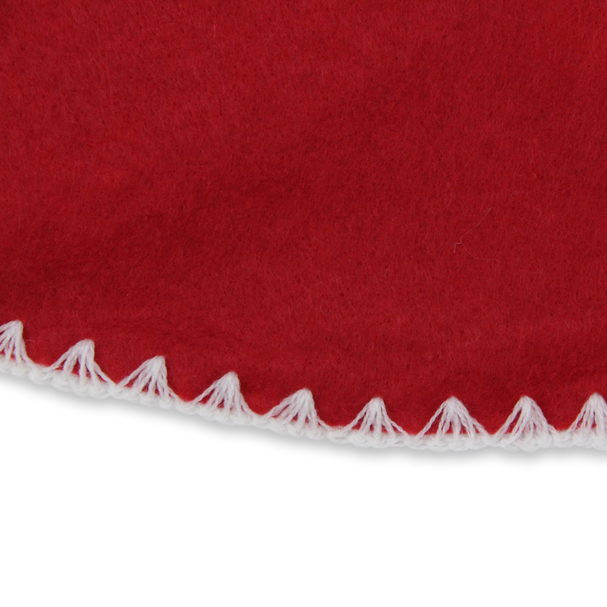 34317227 26 in. Cardinal Shell Stitching Mini Christmas Tree Skirt, Red & White