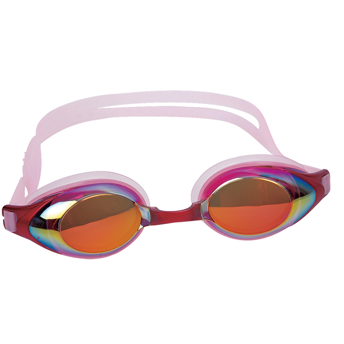 33401330 7 in. Mirrored Competition Swimming Goggles, Pink