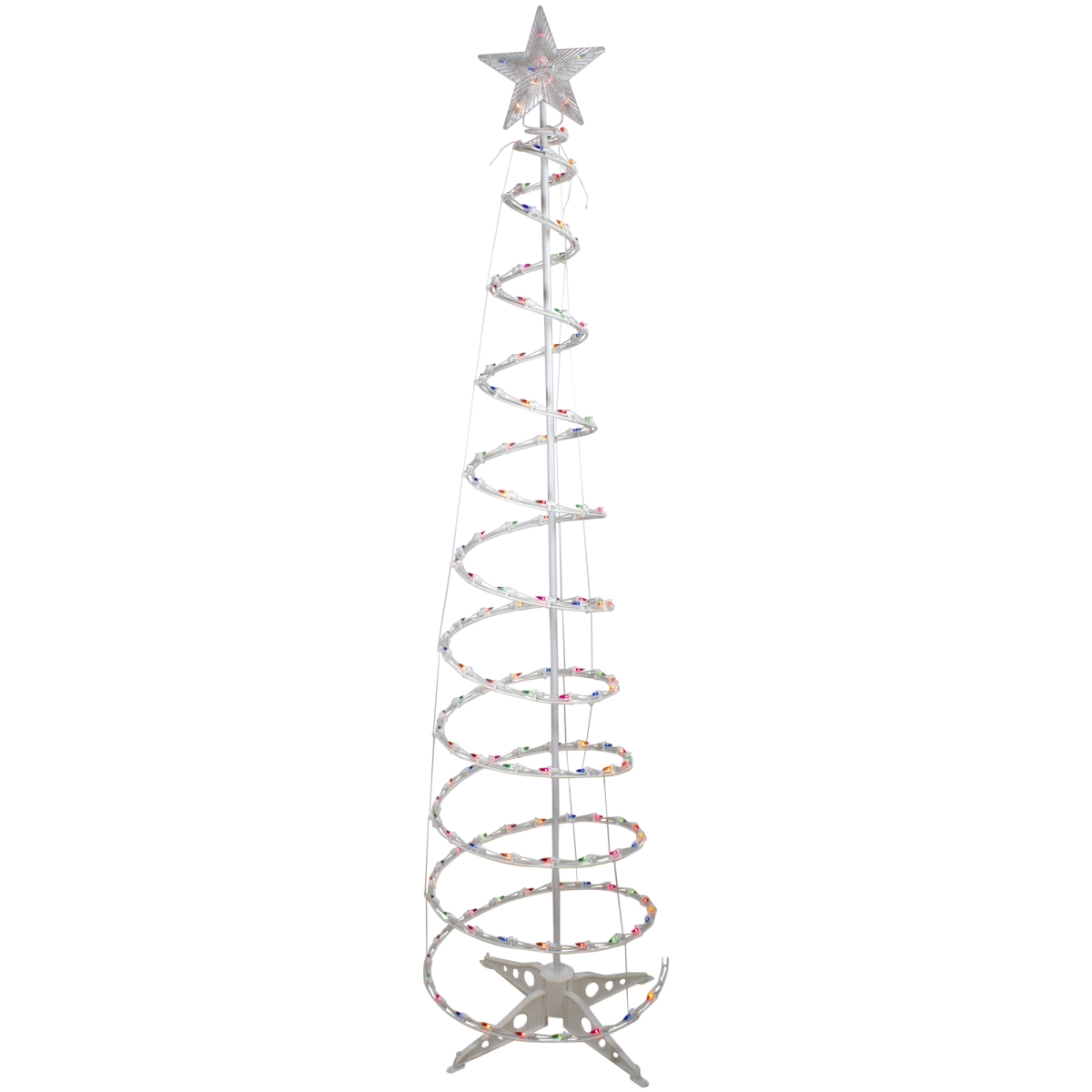 6 ft. Pre-Lit Spiral Christmas Tree - Multi Color Lights