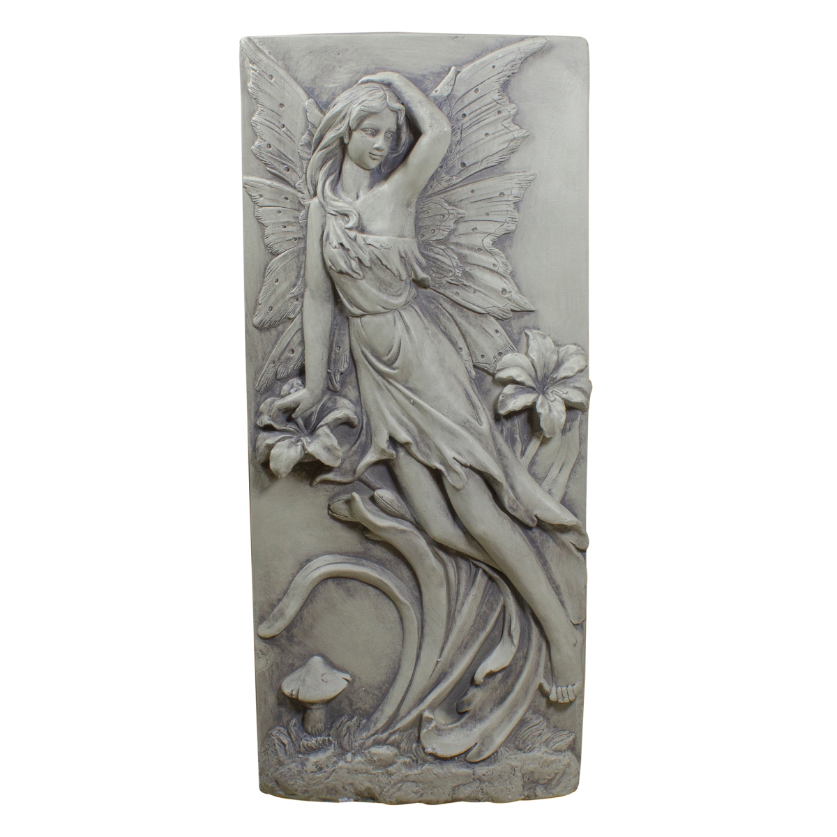 34338711 31 in. Ivory Fairy & Lily Flower Wall Plaque