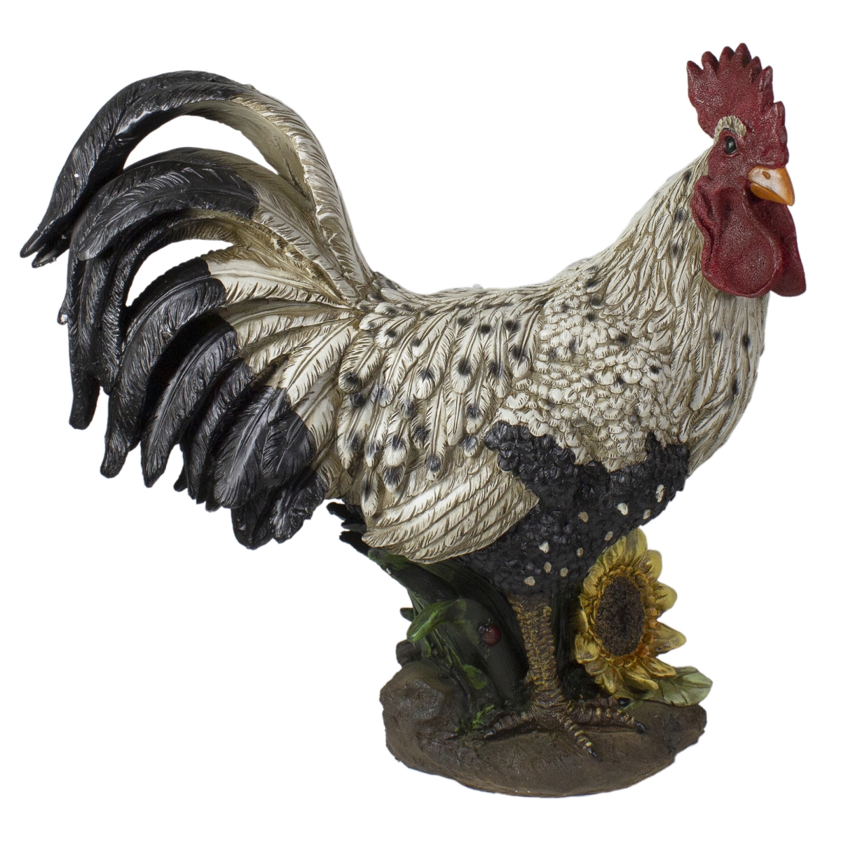 17 in. Standing Rooster Outdoor Garden Statue