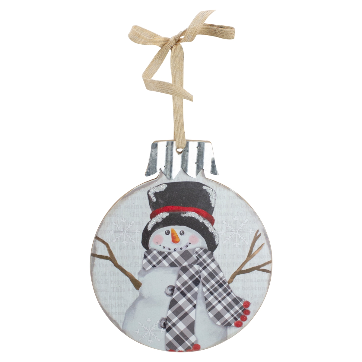 34315092 9.5 in. Black & Red Smiling Snowman Christmas Wall Decor