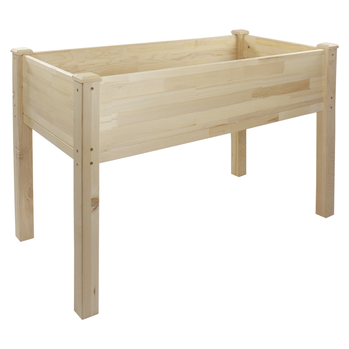 4 ft. Wood Raised Garden Bed Planter Box with Liner, Natural