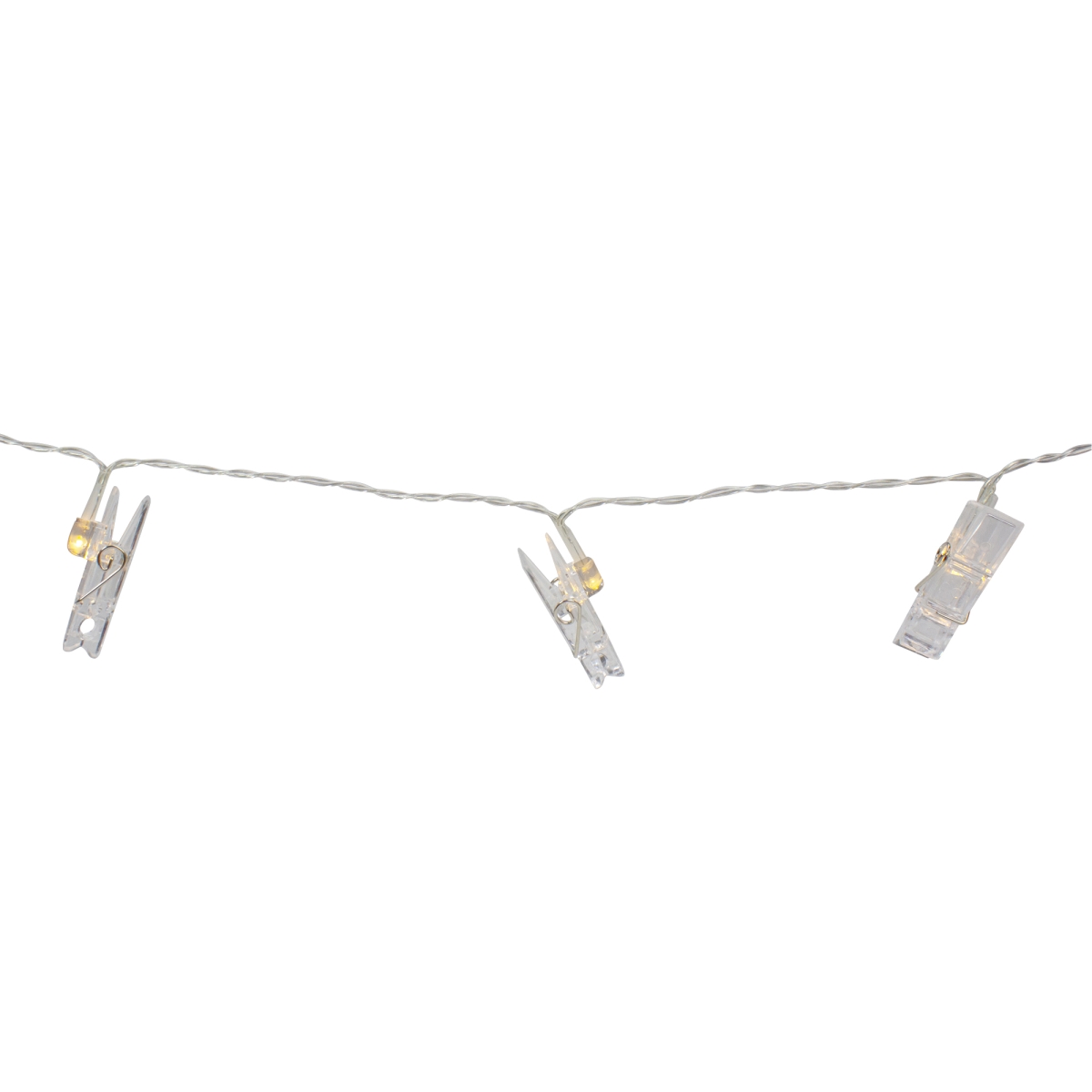 Clothes Pin Photo Holding LED Patio String Lights, Warm White - 15 Count