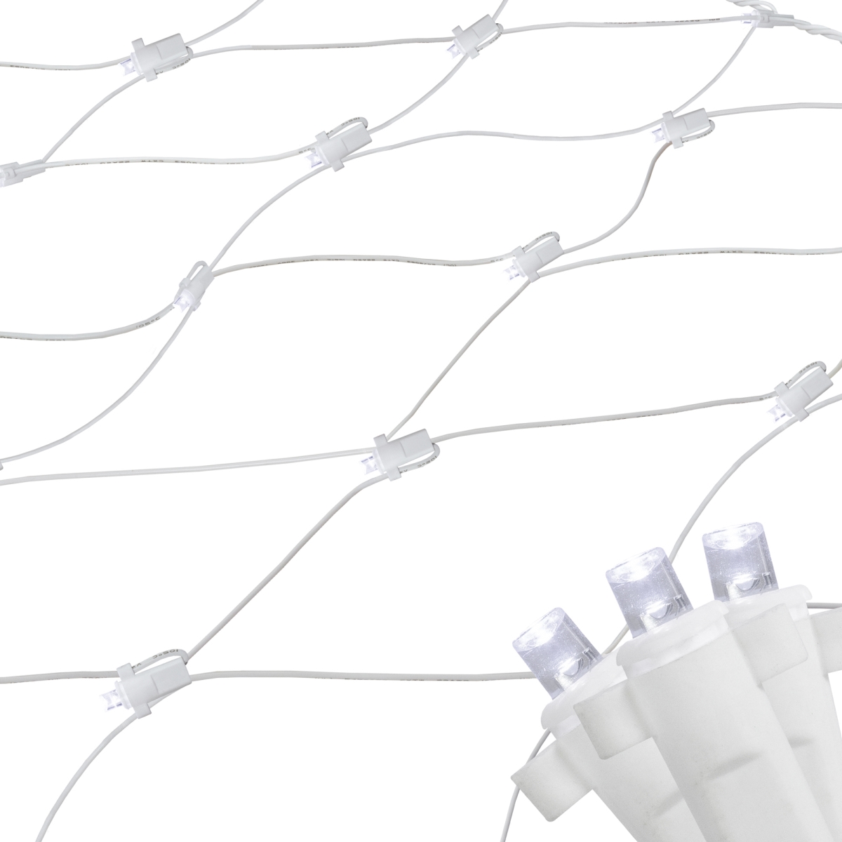 34854969 4 x 6 ft. Pure White LED Wide Angle Net Style Christmas Lights with White Wire -  NorthLight