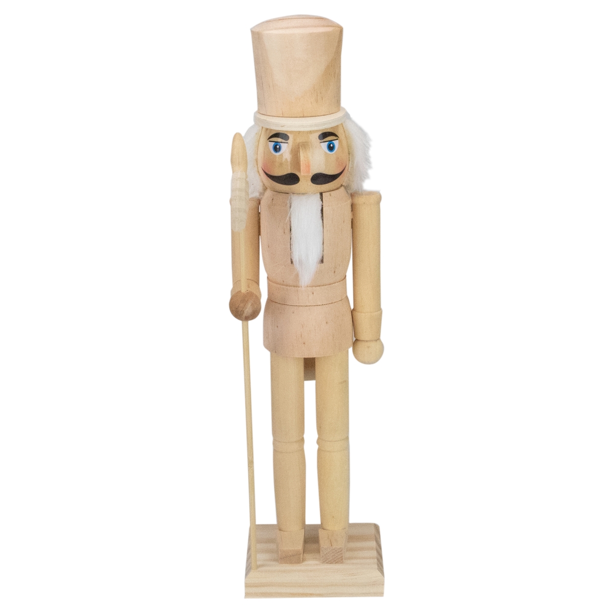 34851143 15 in. Unfinished Paintable Wooden Christmas Nutcracker with Scepter