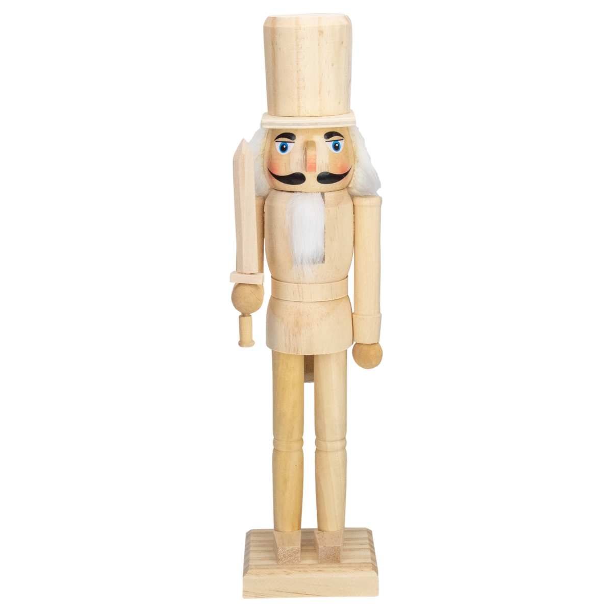 34851145 15 in. Unfinished Paintable Wooden Christmas Nutcracker with Sword