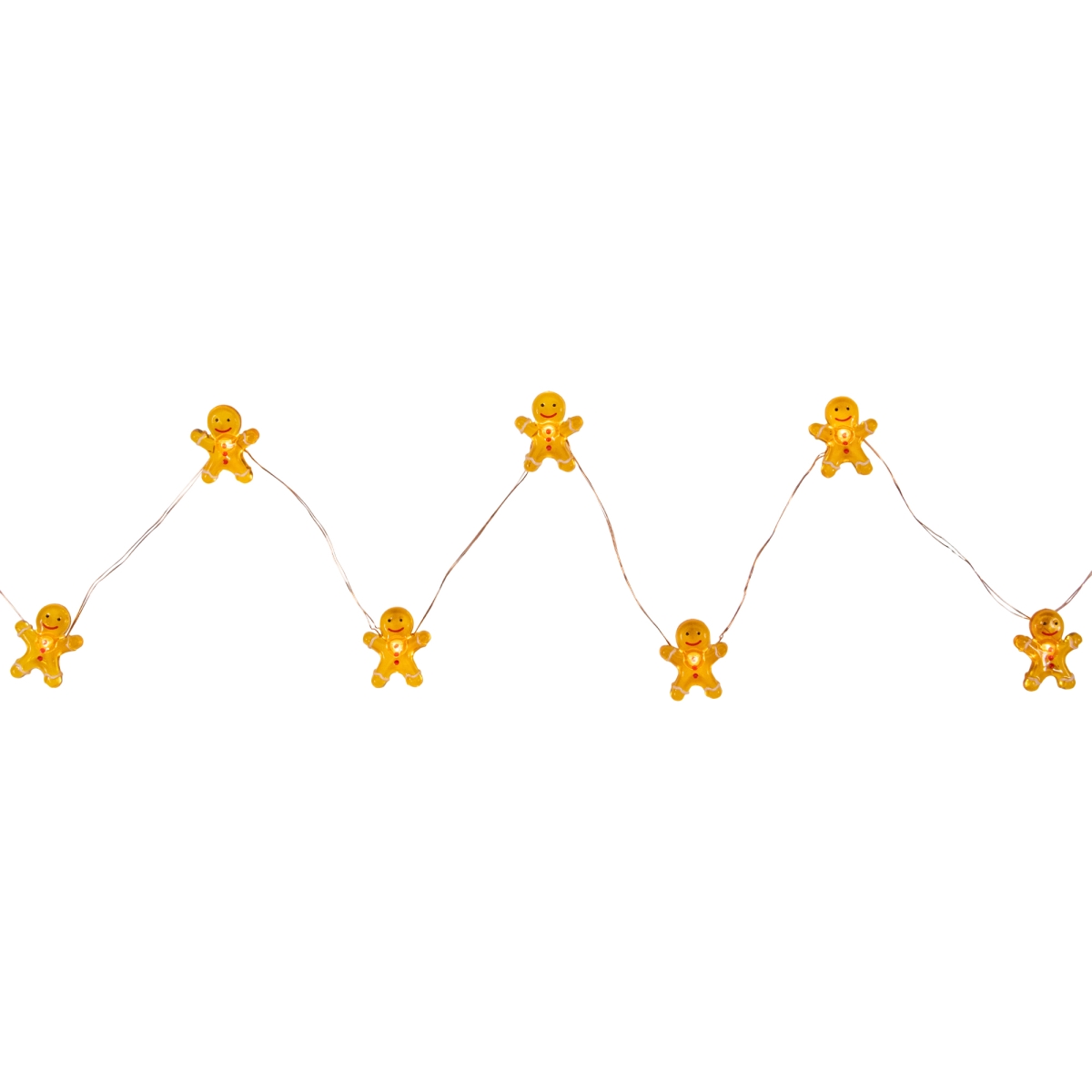 34851539 5.25 ft. Warm White LED Mini Gingerbread Men Christmas Fairy Lights with Copper Wire - 10 Count