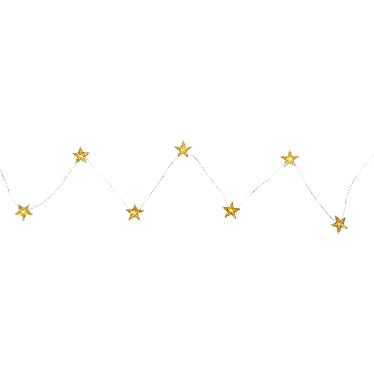 34851540 5.25 ft. Warm White LED Mini Gold Star Christmas Fairy Lights with Copper Wire - 10 Count