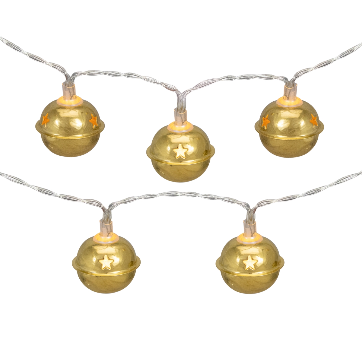 34933692 5.5 ft. Warm White LED Christmas Bells Fairy Lights for Copper Wire, Gold - 10 Count