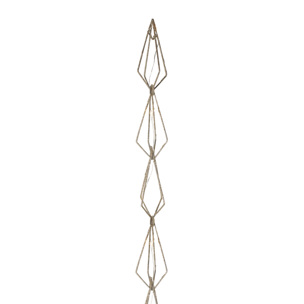 34314442 5.75 in. LED Lighted Battery Operated Gold Wire Diamond Christmas Garland with Warm White Lights