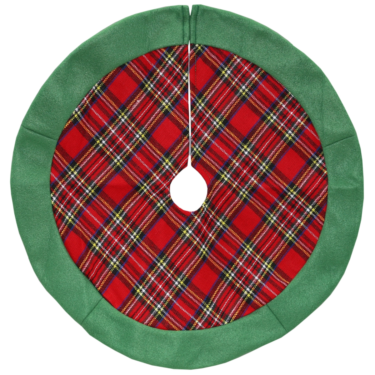 34315064 24 in. Tartan Christmas Tree Skirt, Green & Red -  NorthLight