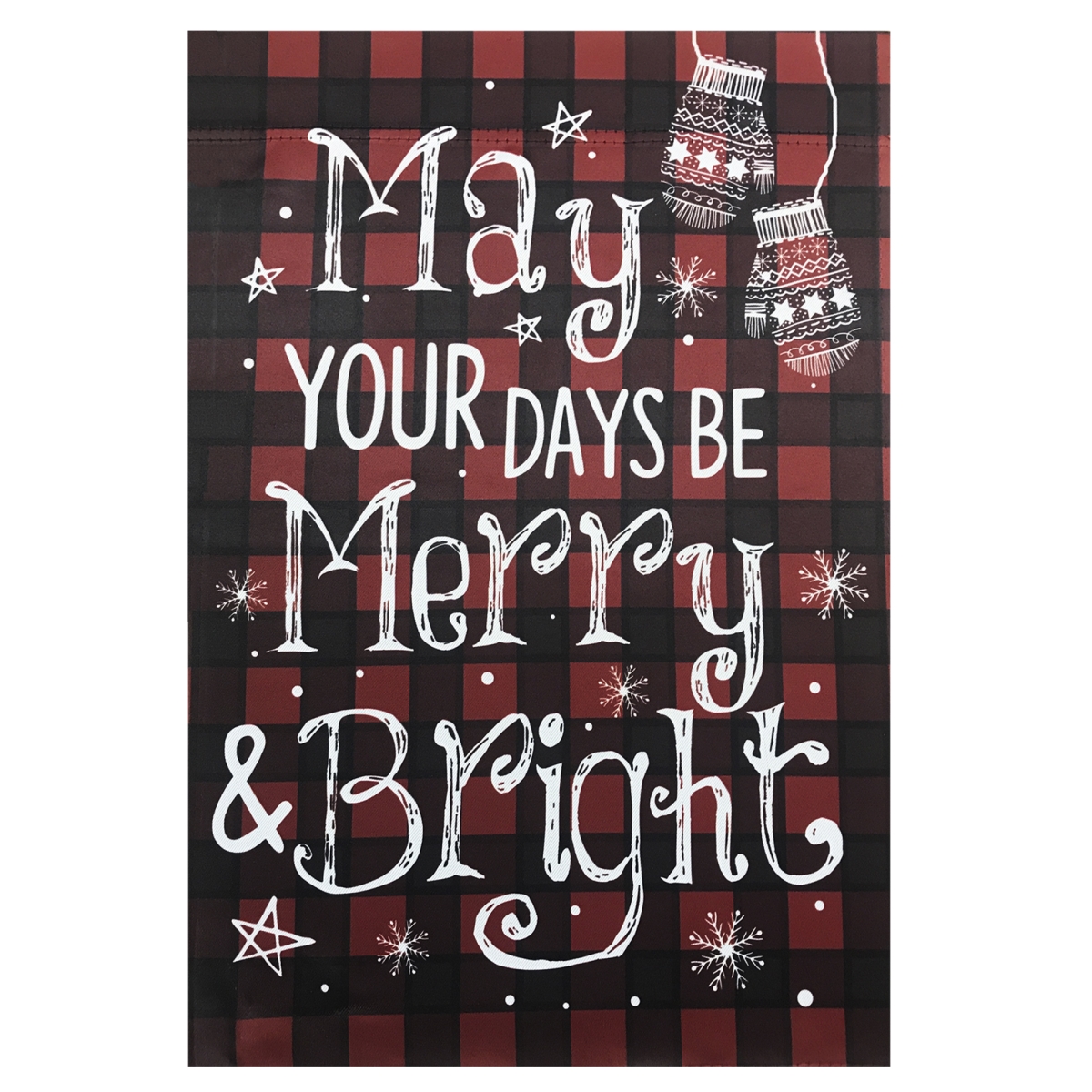 34336816 28 x 40 in. Buffalo Plaid Merry & Bright Christmas Garden Flag, Red