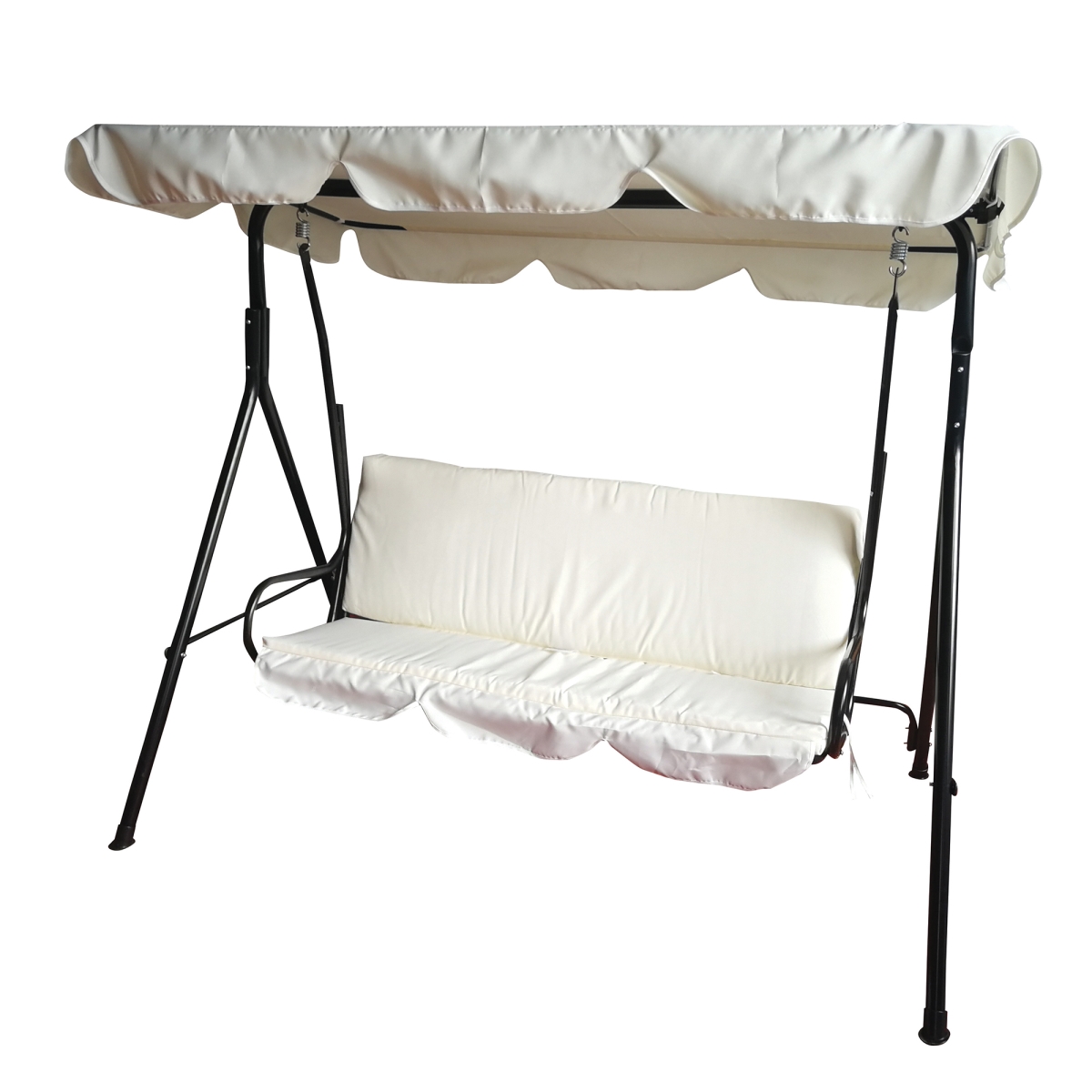 Picture of Northlight 34808759 3-Seater Outdoor Patio Swing with Adjustable Canopy&#44; Cream