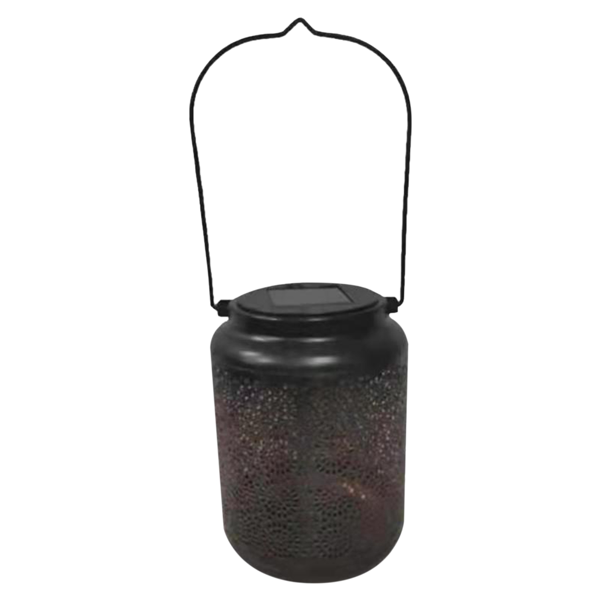 Picture of Northlight 34864963 7 in. Integrated Floral LED Solar Outdoor Lantern with Handle&#44; Black