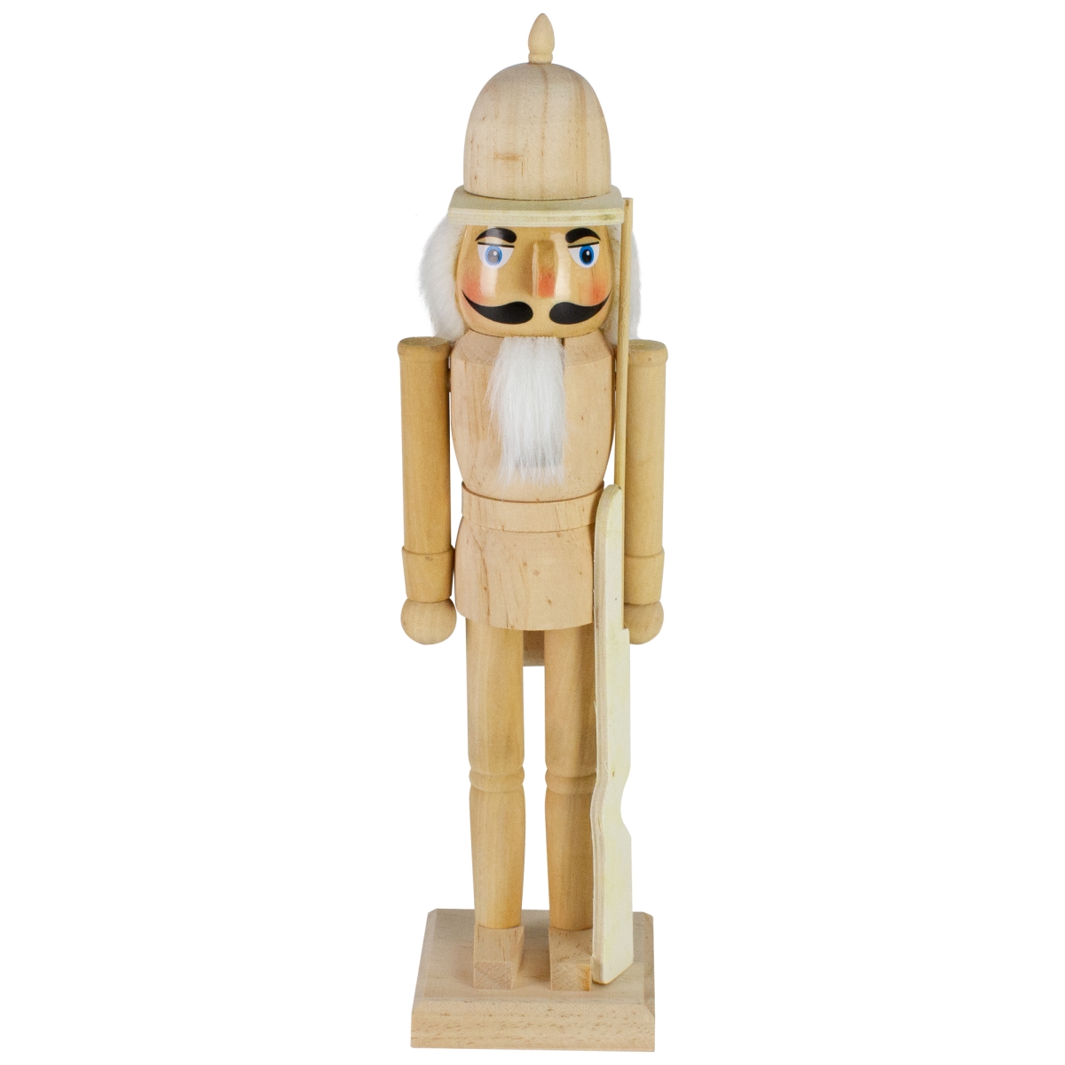 34851144 15 in. Unfinished Paintable Wooden Christmas Nutcracker with Rifle