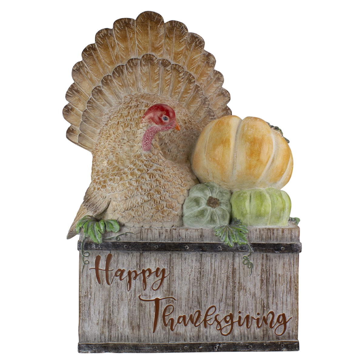 Picture of Northlight 34865414 20.5 in. Turkey & Pumpkins Happy Thanksgiving Table Top Decor