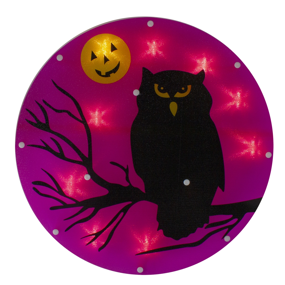 13.75 in. Lighted Owl Halloween Window Silhouette