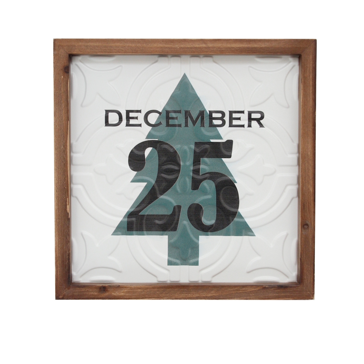 34865399 9.75 in. Framed December 25 Christmas Wall Sign