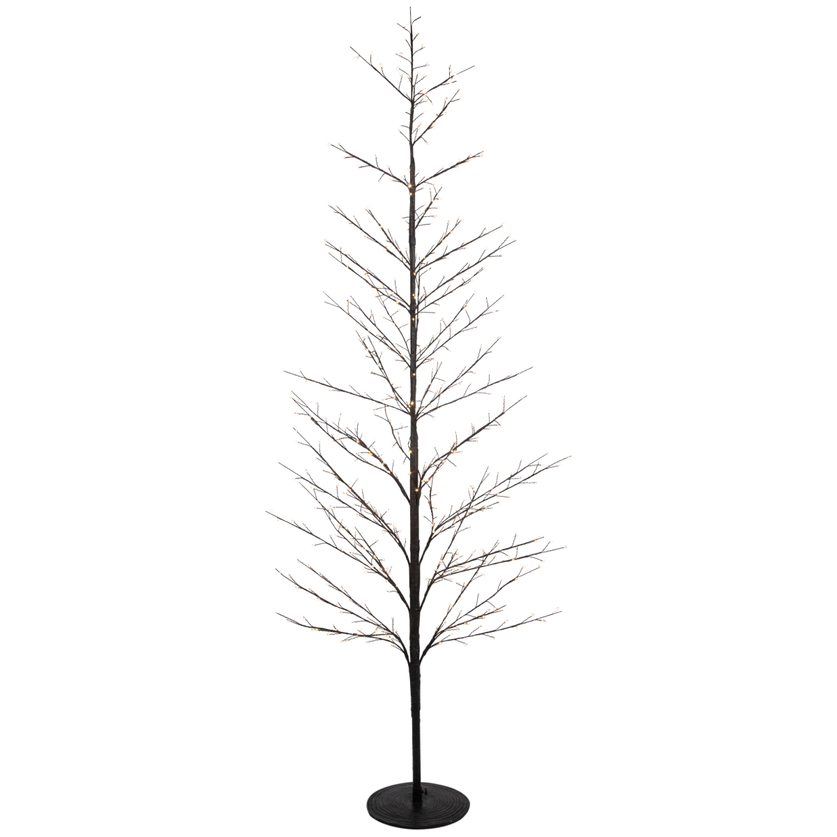 34850803 7 ft. Flat Black Tree Warm White LED Copper Wire Lights