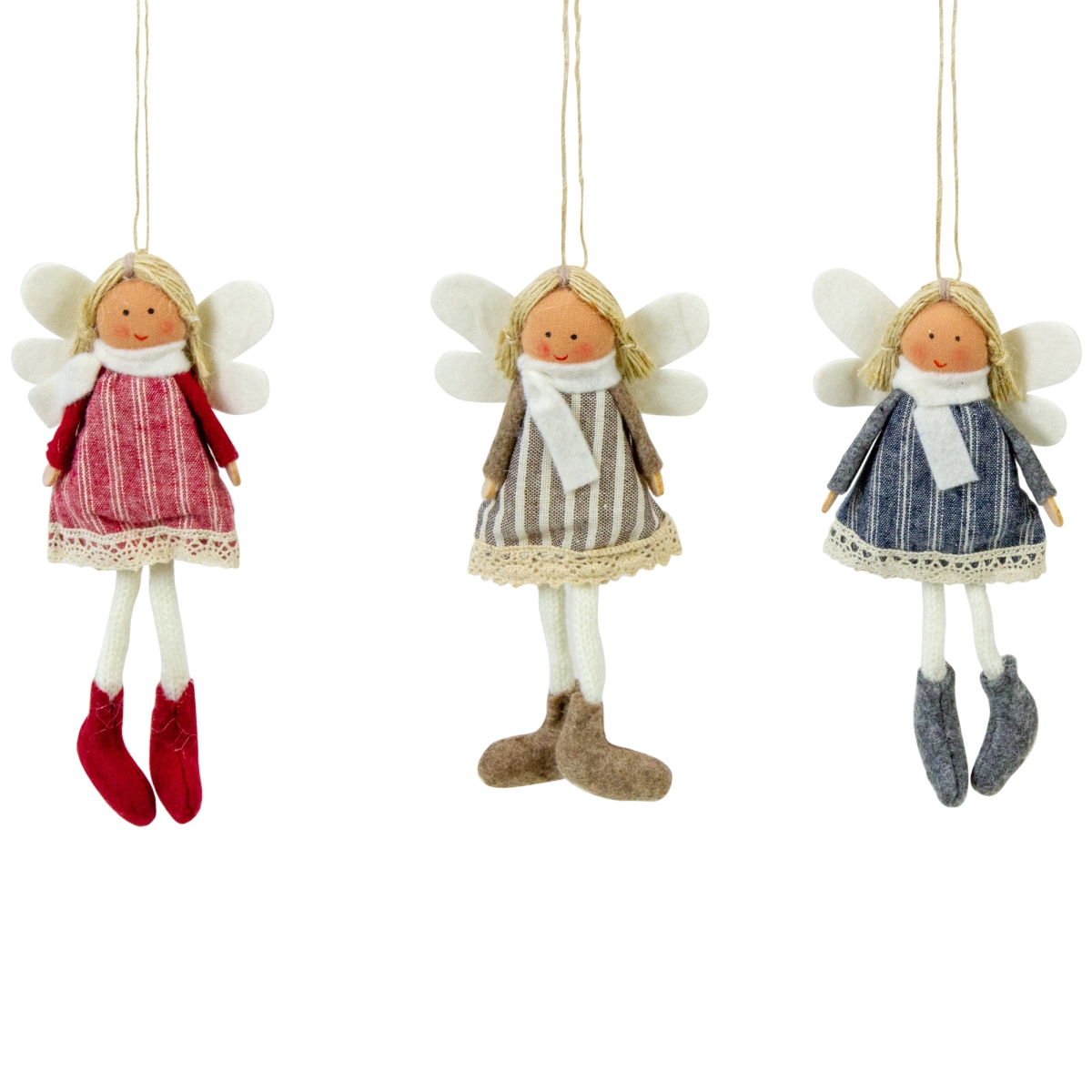 34865030 6 in. Hanging Angel Doll Christmas Ornaments - Set of 3 -  NorthLight