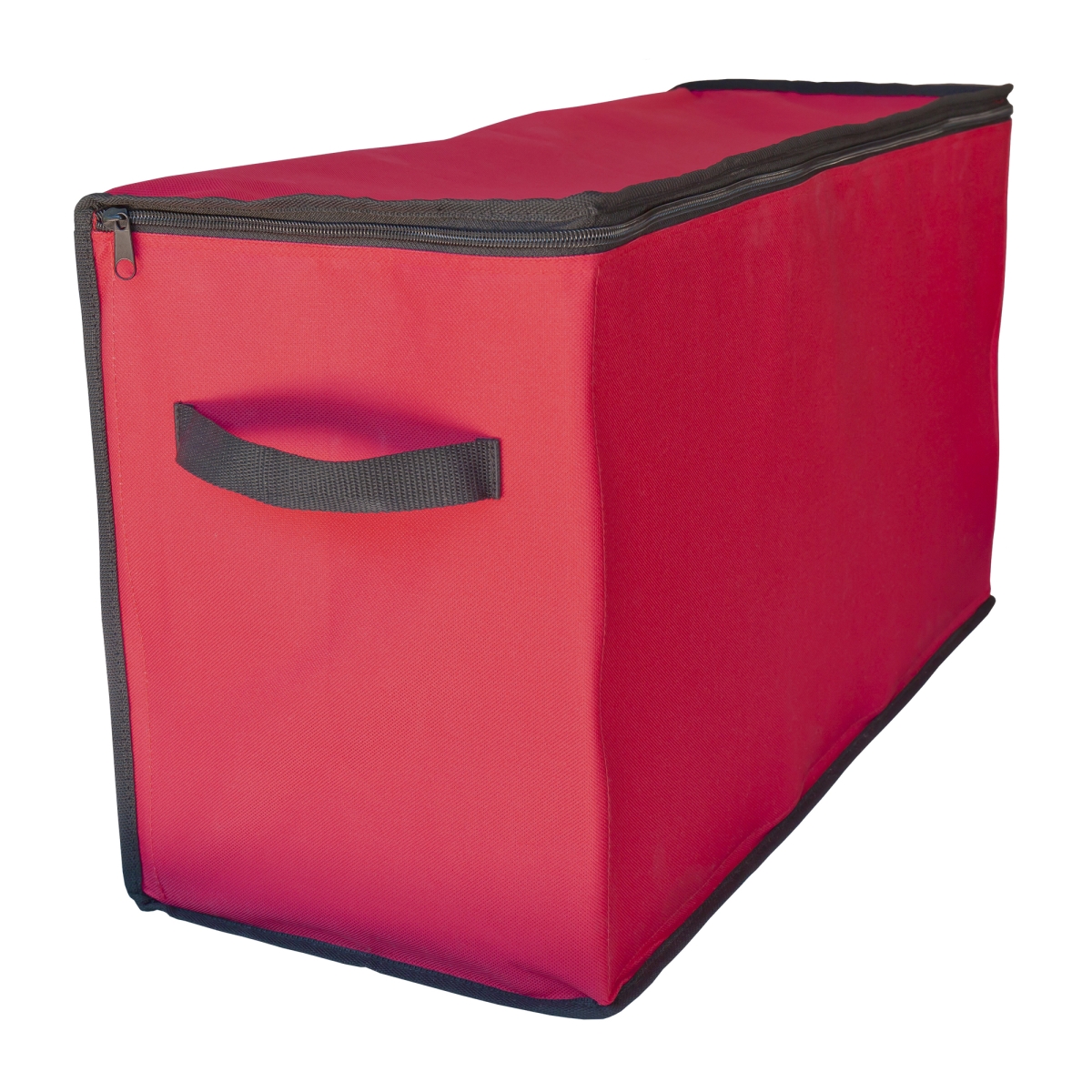 34851025 Zip Up Christmas Ornament Storage Tub, Red & Black - 96 Count