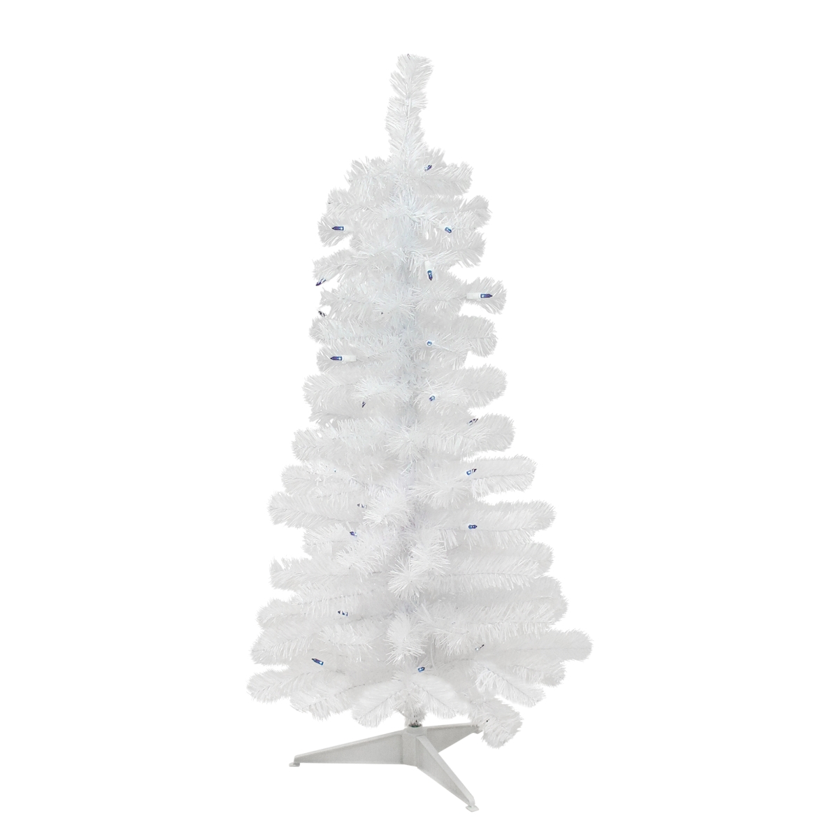 34908442 3 ft. Pre-Lit Woodbury White Pine Slim Artificial Christmas Tree, Blue Lights -  NorthLight