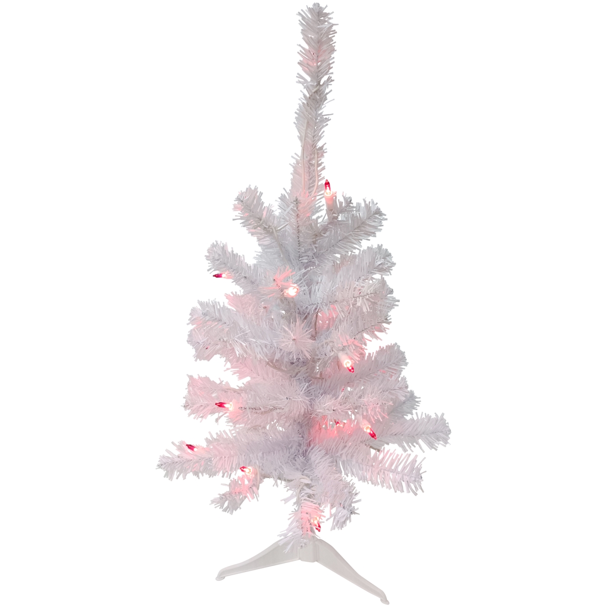 34908445 3 ft. Pre-Lit Woodbury White Pine Slim Artificial Christmas Tree, Pink Lights -  NorthLight