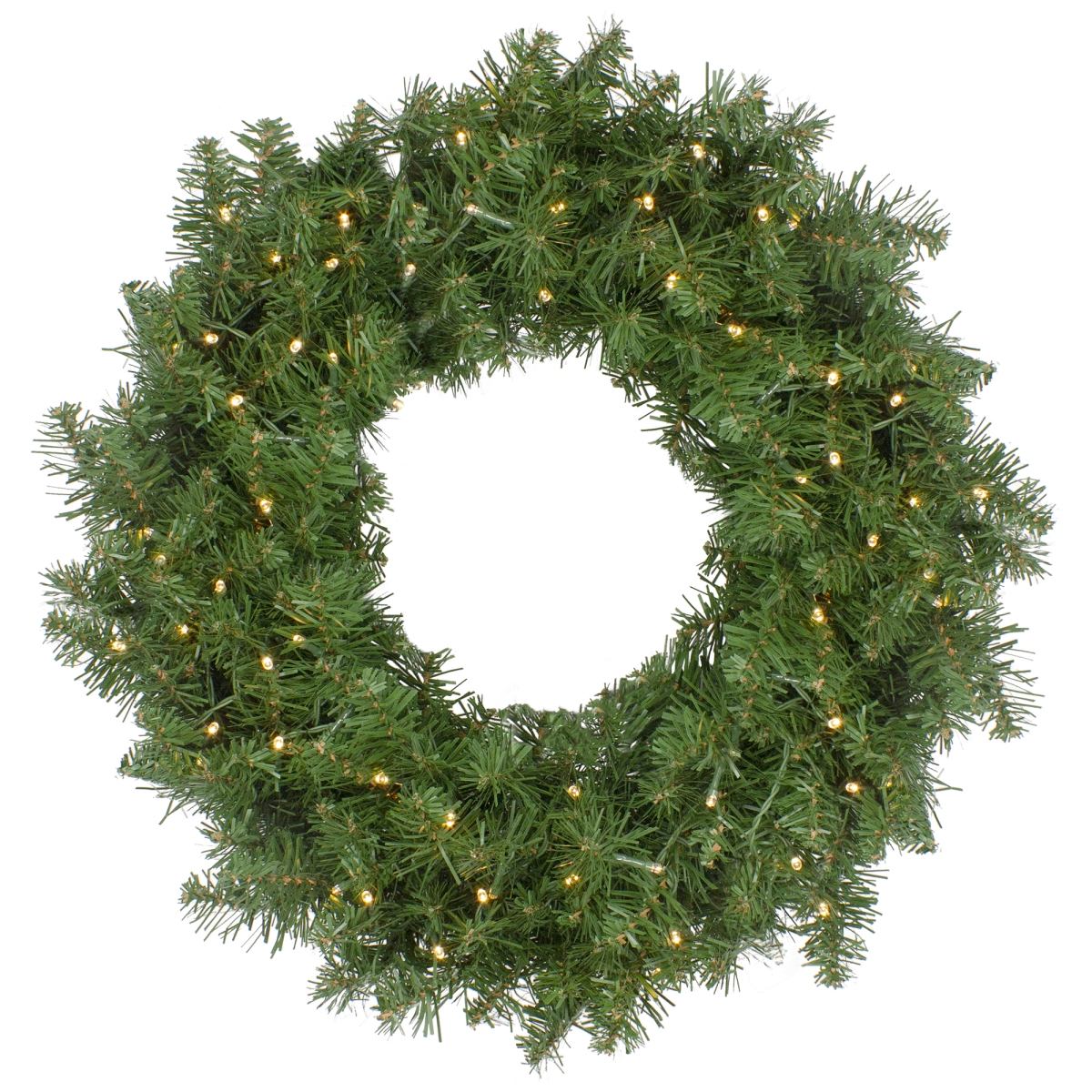 34908517 24 in. Pre-Lit Vernon Pine Artificial Christmas Wreath with Warm White LED Lights
