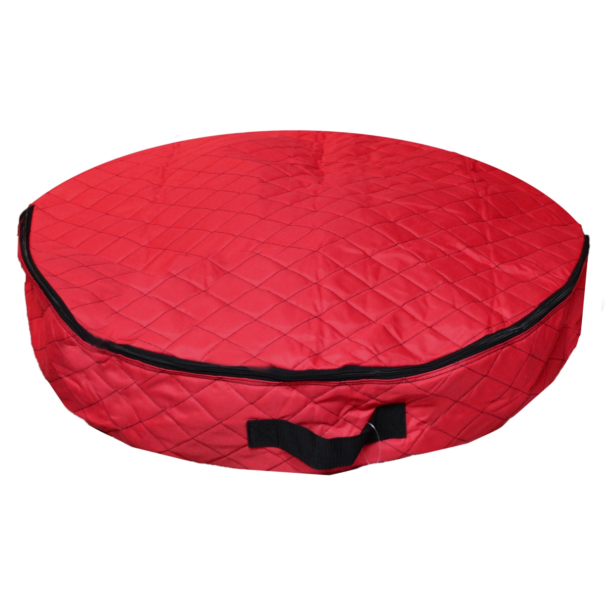 34851012 36 in. Premium Quilted Christmas Wreath Storage Bag, Red