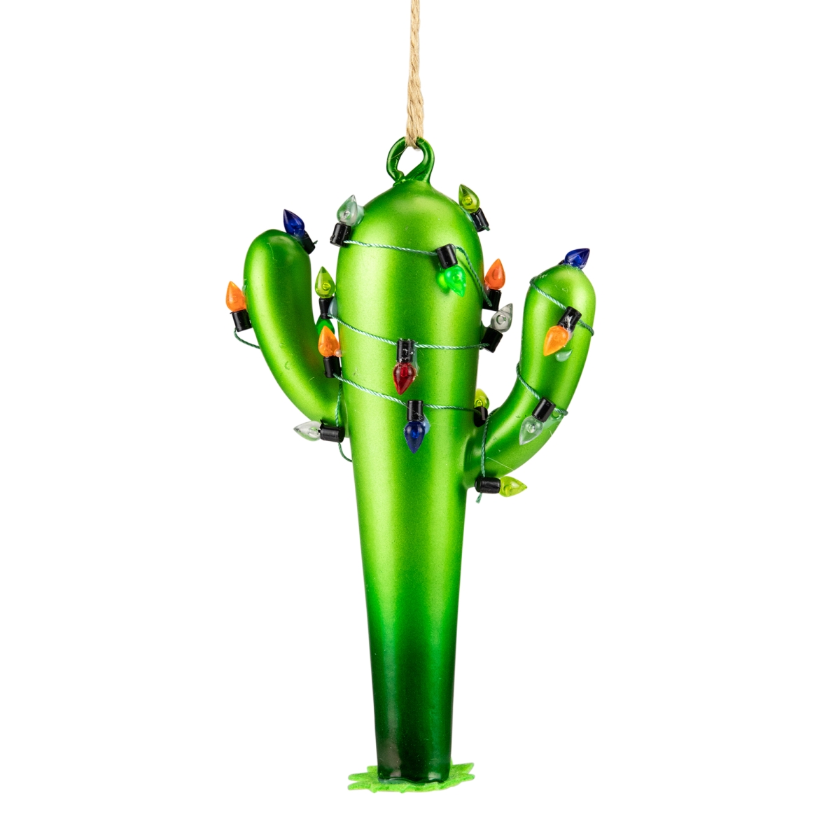 5 in. Cactus with Multi Bulbs Glass Christmas Ornament, Green
