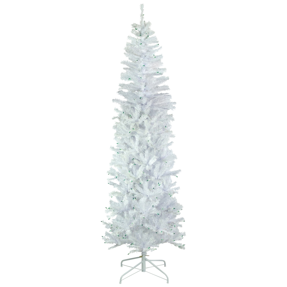 34908627 6.5 ft. Pre-Lit Woodbury White Pine Pencil Artificial Christmas Tree, Green Lights -  NorthLight