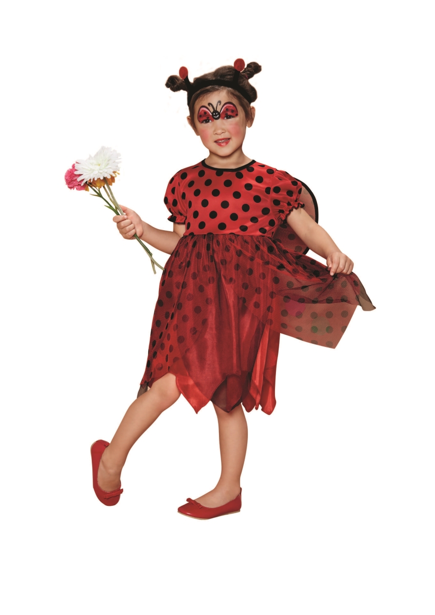 Picture of Northlight 33914009 Red & Black Jagged Ladybug Girl Child Halloween Costume - Medium