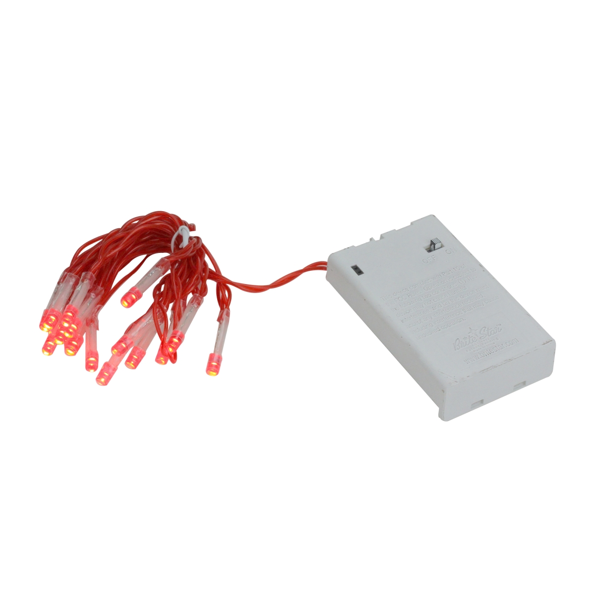 Picture of Brite Star 32815297 4.8 ft. Red Wire 15 Battery Operated Orange LED Micro Wide Angle Mini Christmas Lights