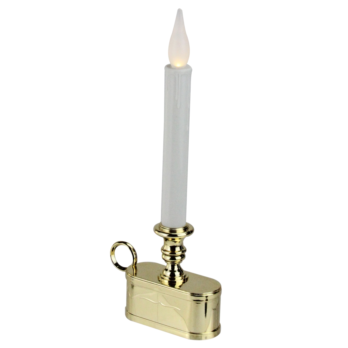Picture of Brite Star 32735013 11 in. Battery Operated White & Gold LED Christmas Candle Lamp with Toned Base