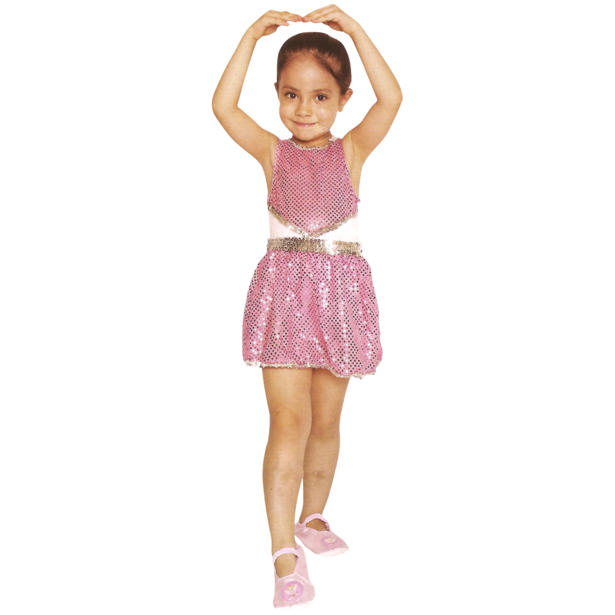 Picture of Northlight 34098913 Pink & White Ballerina Leotard Girl Child Halloween Costume - Medium