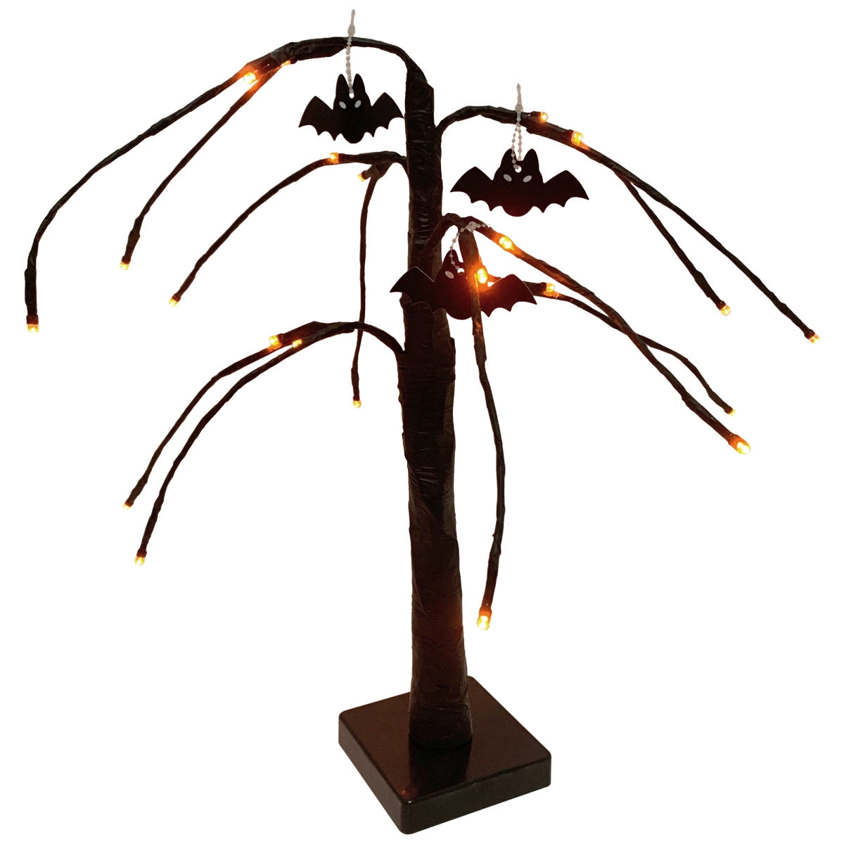 Picture of Northlight 34858404 24 in. LED Lighted Black Weeping Halloween Twig Tree - Orange Lights