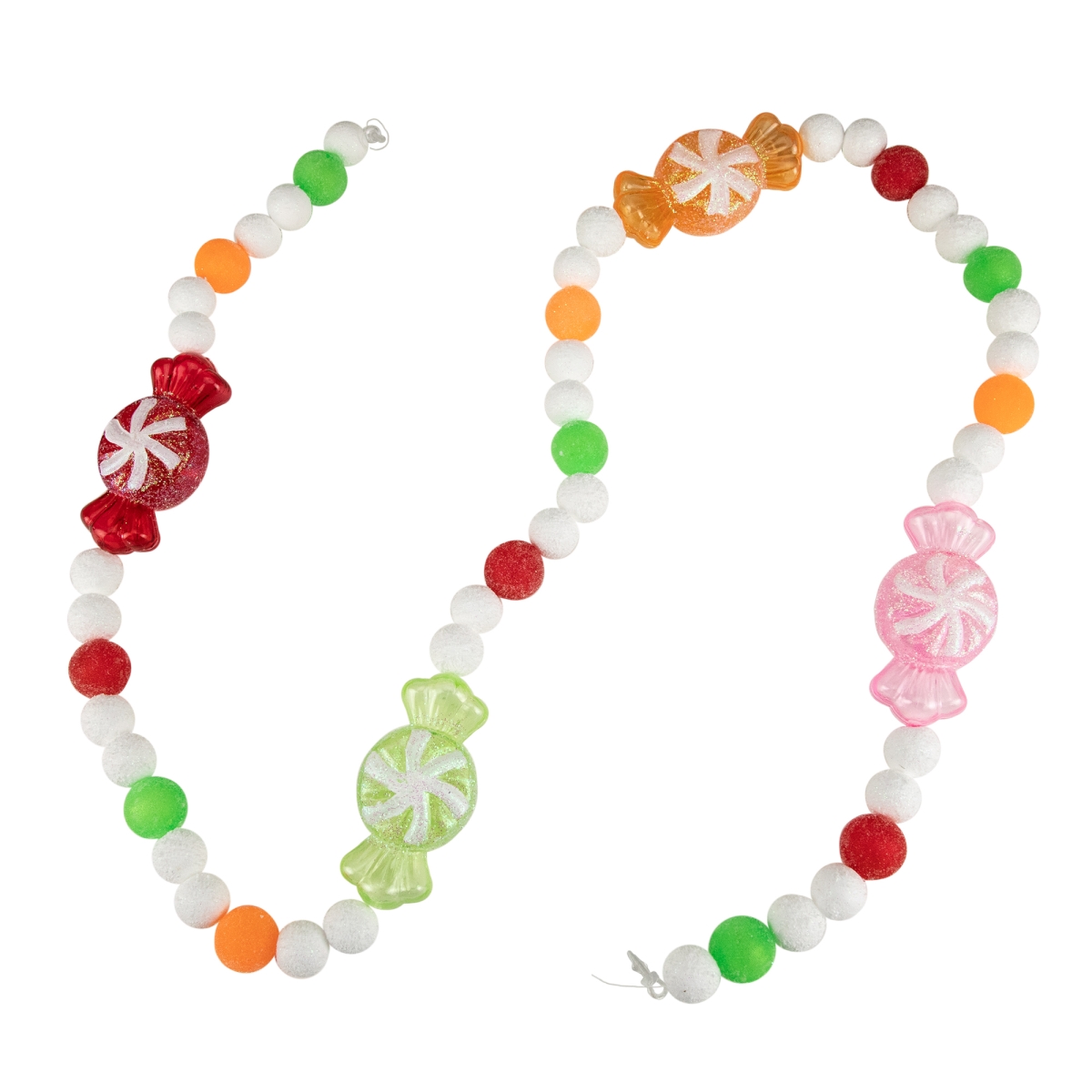 6 ft. White with Glitter Pastel Candy Drops Christmas Garland - Unlit