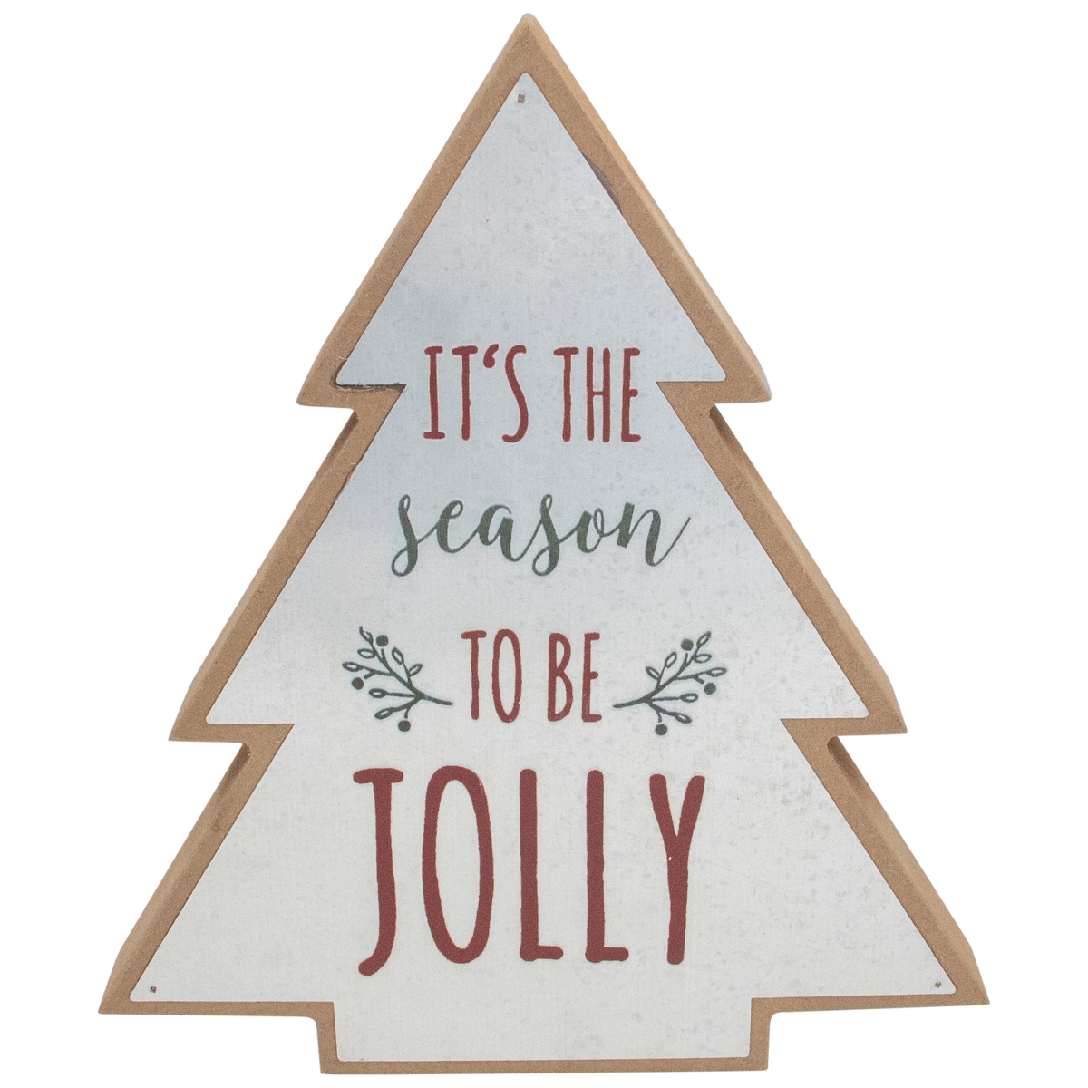 34865364 10 in. Tree Shaped Tis the Season to be Jolly Christmas Sign -  NorthLight