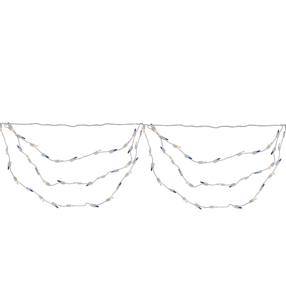 Picture of Brite Star 32726514 7.5 ft. White Wire Blue & Clear Mini Swag Christmas Lights - Set of 150