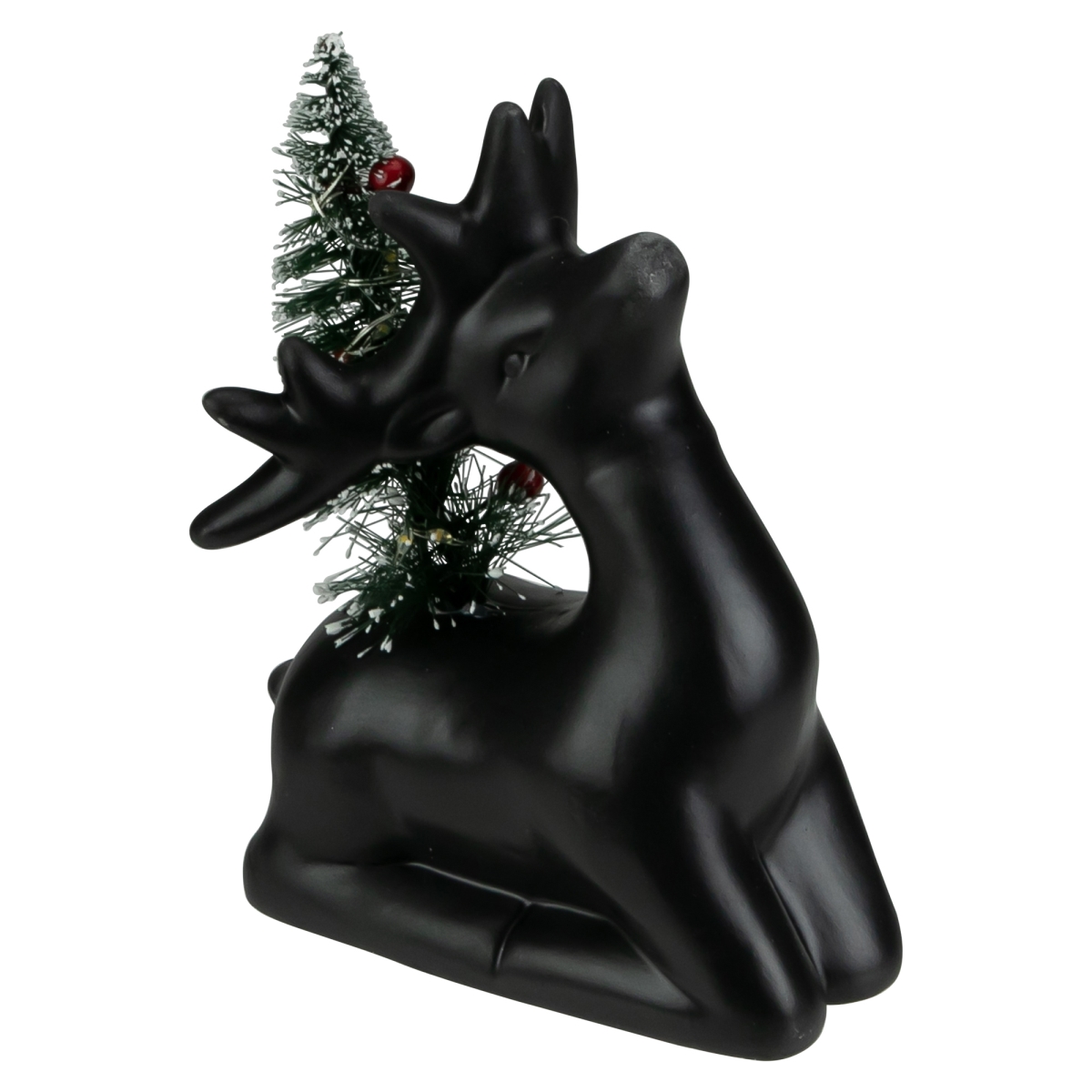 34865289 6 in. LED Lighted Ceramic Sitting Reindeer with Christmas Tree, Warm White Lights -  NorthLight