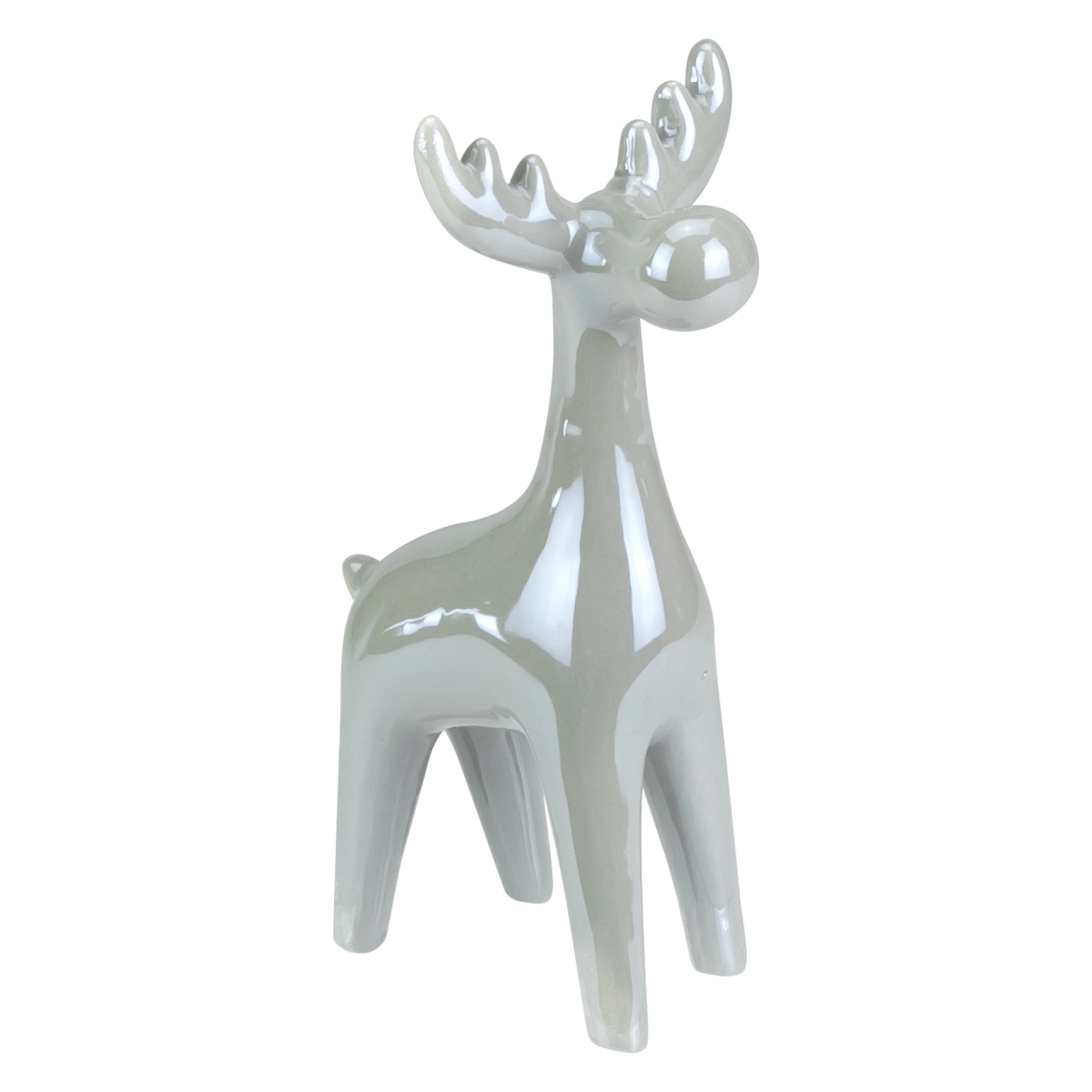34865292 7 in. Gray Ceramic Reindeer Christmas Figure