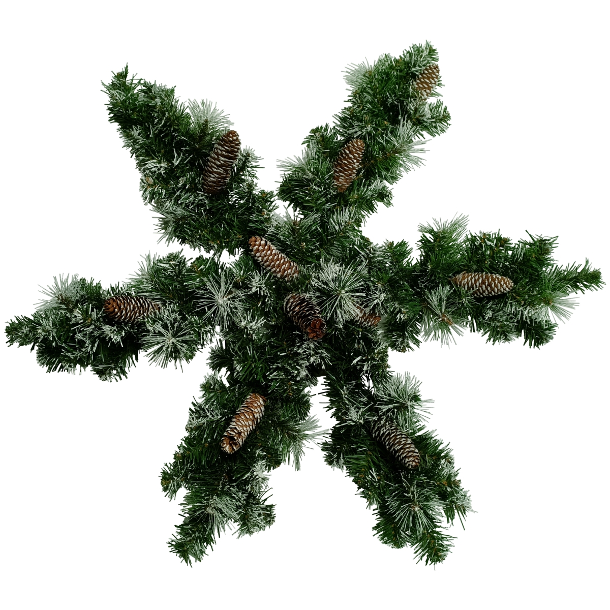 34936408 32 in. Pre-Lit Artificial Frosted Mixed Pine Christmas Snowflake Wreath