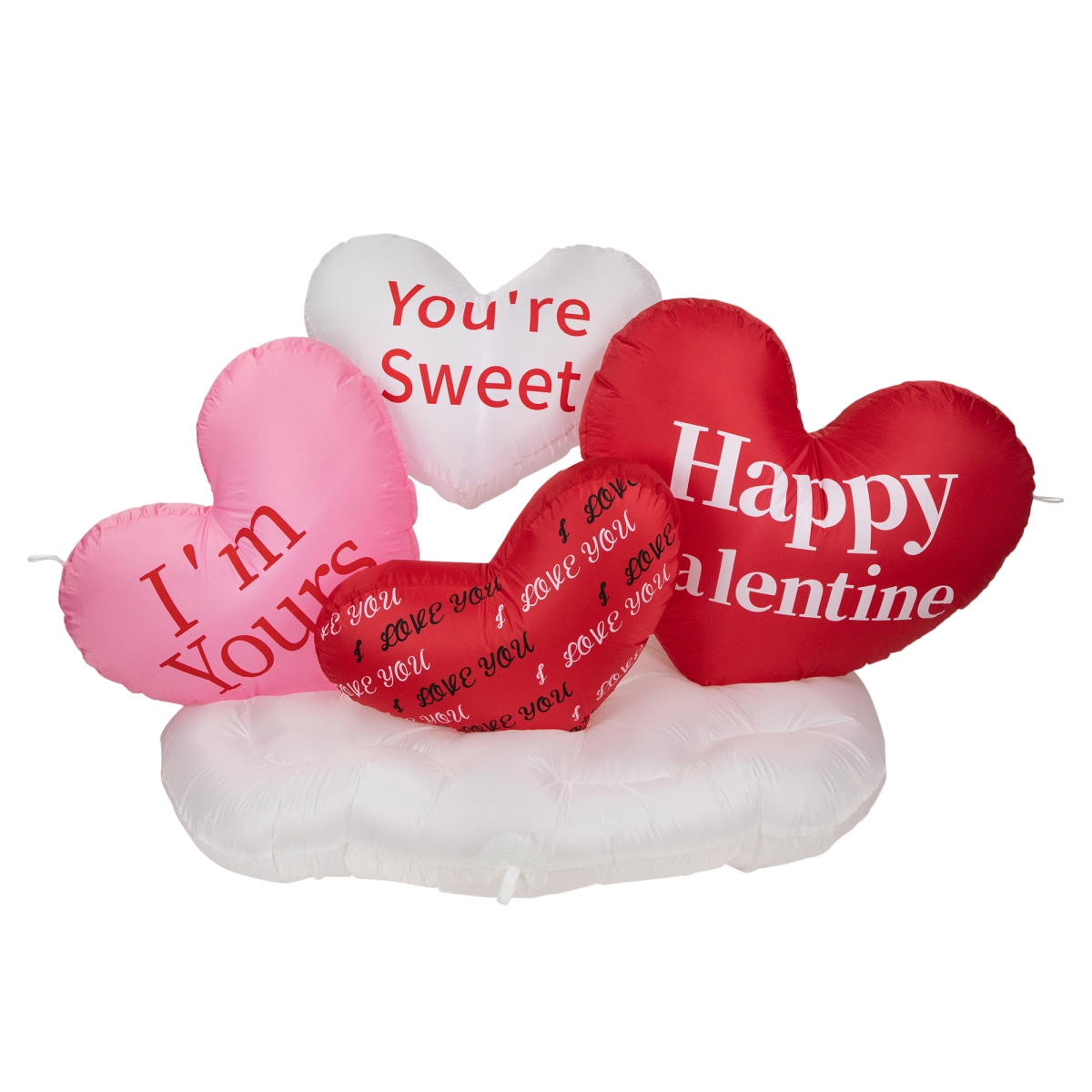 35118807 5 ft. Inflatable Lighted Valentines Day Conversation Hearts Outdoor Decoration -  NorthLight