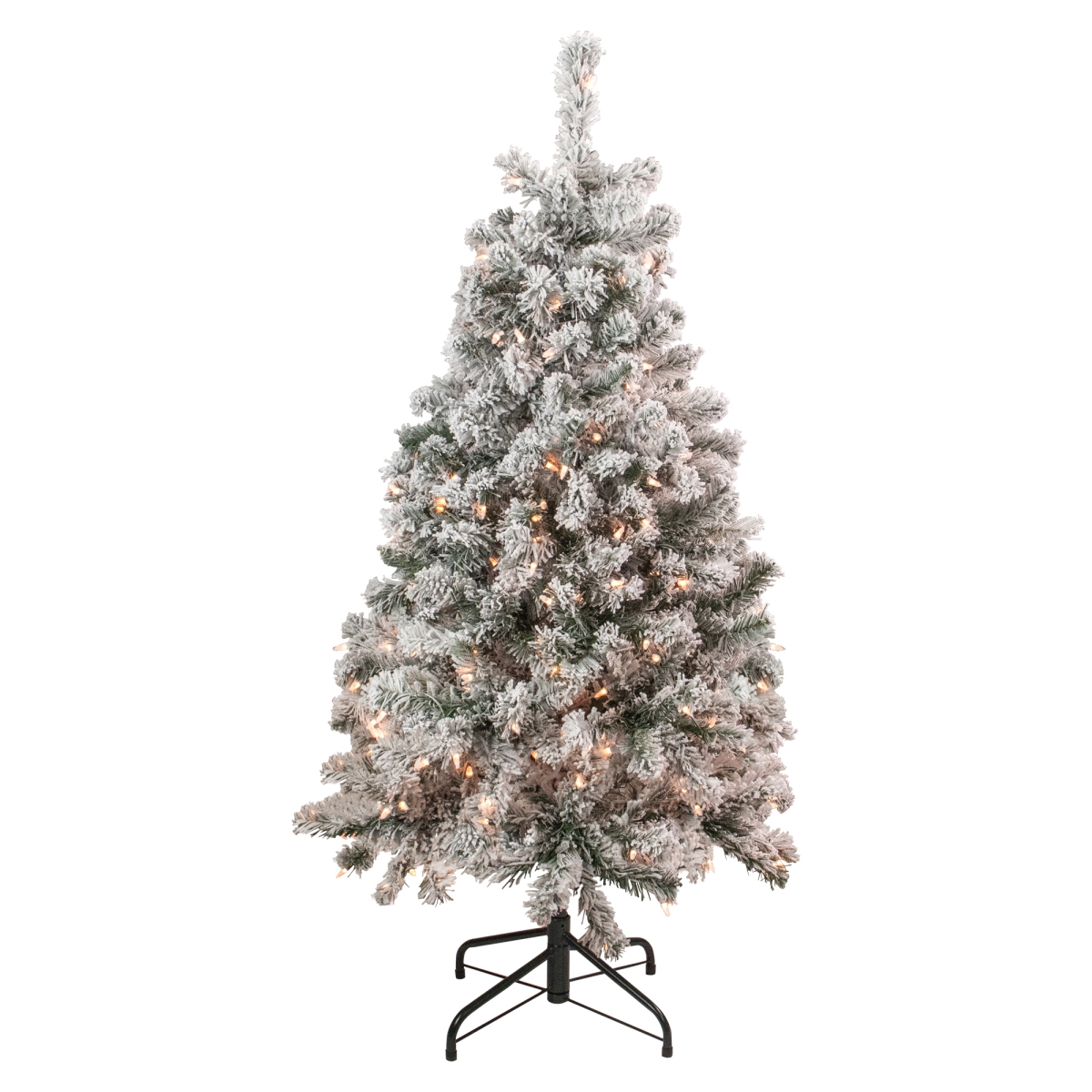 34908474 3 ft. Pre Lit Heavily Flocked Madison Pine Medium Artificial Christmas Tree, Clear -  NorthLight