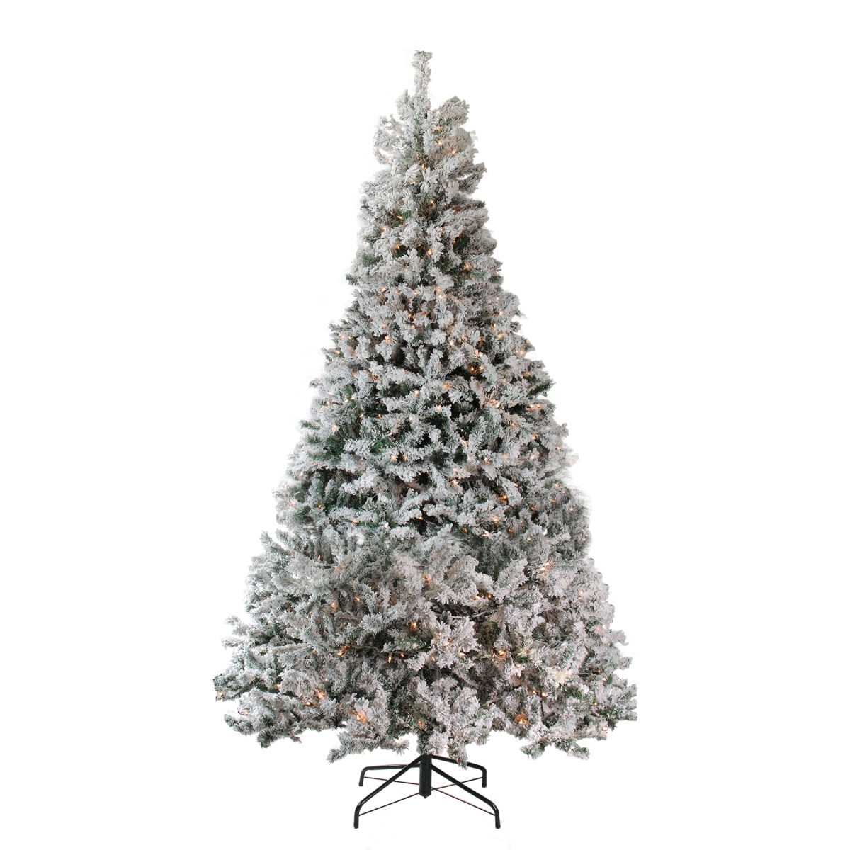 34908476 6.5 ft. Pre Lit Flocked Madison Pine Medium Artificial Christmas Tree, Clear -  NorthLight