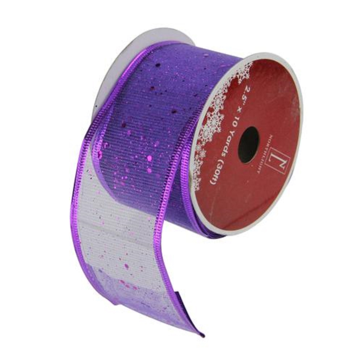 Picture of Northlight 32620355 2.5 in. x 10 Yard Shimmering Wired Christmas Craft Ribbon&#44; Purple