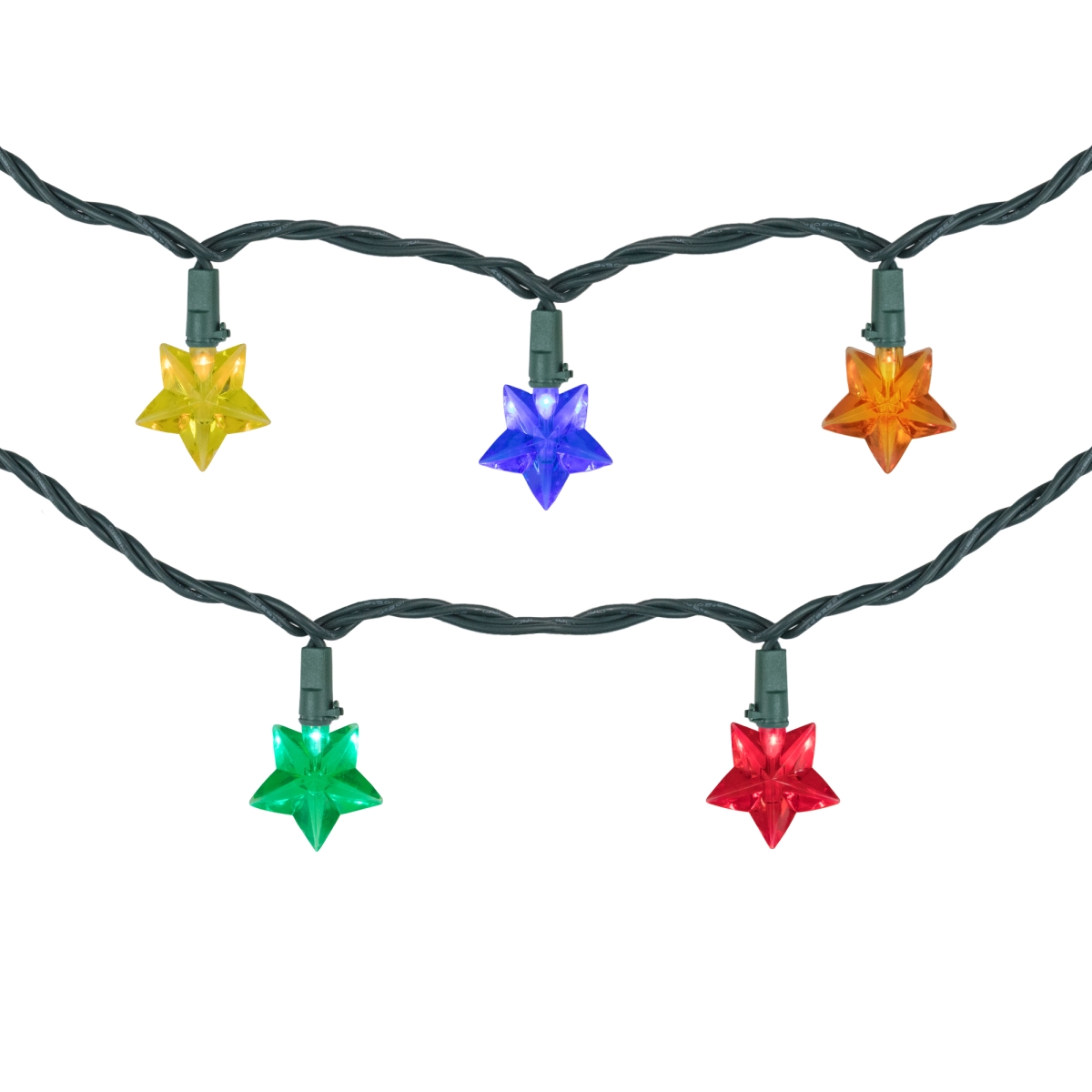 34851765 4.5 ft. LED Star Christmas Light Set, Multi Color & Green - 20 Count